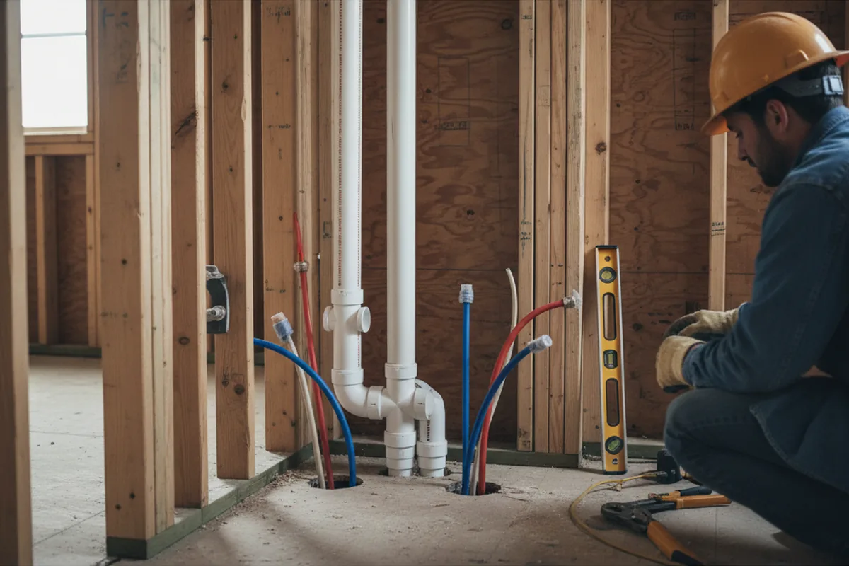 Drain and supply rough-in during Toilet Repair and Installation in Centre